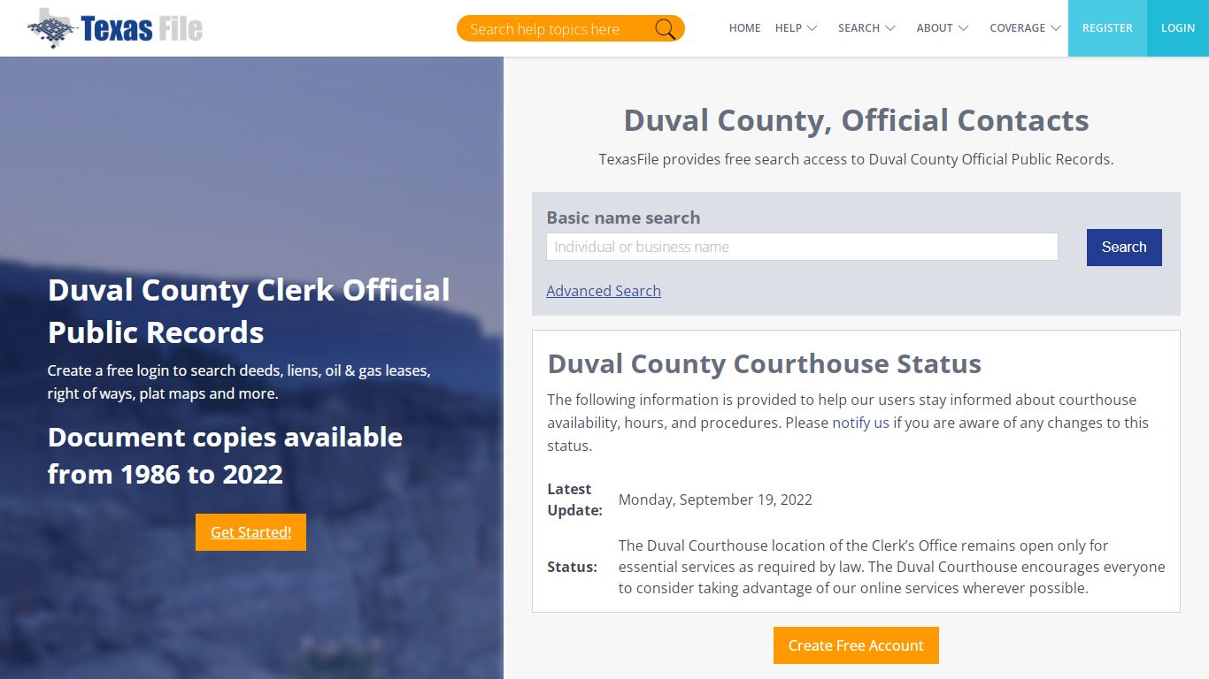 Duval County Clerk Official Public Records | TexasFile